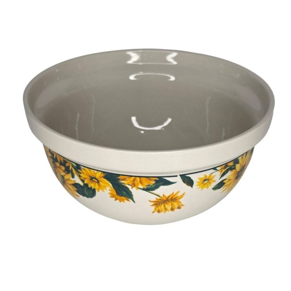 Tender Heart Sunflower‎ Stoneware Mixing Bowl Yellow Floral Fall Holiday